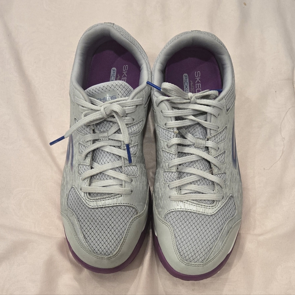 Skechers Gray and Purple Athletic Sneakers‎ Excellent Conditions